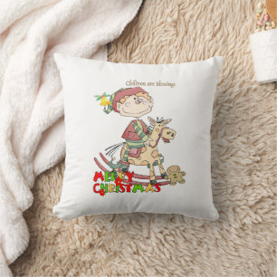 Joyeux Noël Enfants Bénédictions Coussin jeté
