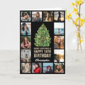 Joyeux Noël et 16e Joyeux Carte photo d'anniversai (Fleur jaune)