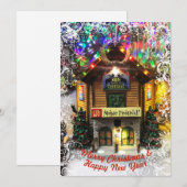 Joyeux Noël et Bonne année Carte Lemax House (Devant / Derrière)