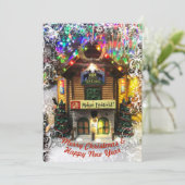 Joyeux Noël et Bonne année Carte Lemax House (Debout devant)