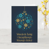 Joyeux Noël et Bonne année Carte polonaise (Fleur jaune)