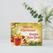 Joyeux Noël et Bonne Année Carte postale (Debout devant)