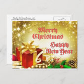 Joyeux Noël et Bonne Année Carte postale (Devant / Derrière)