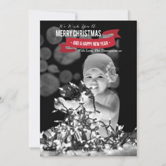 Joyeux Noël et Bonne Année Photo Carte Plat