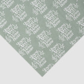 Joyeux Noël et Bonne Année Sage Green Christmas Tissuepapier (Detail)