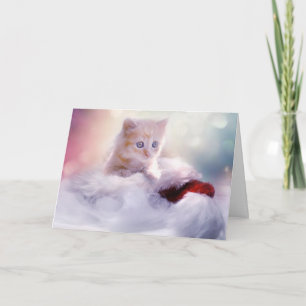 Joyeux Noël et Bonne Nouvelle Année Carte Kitten