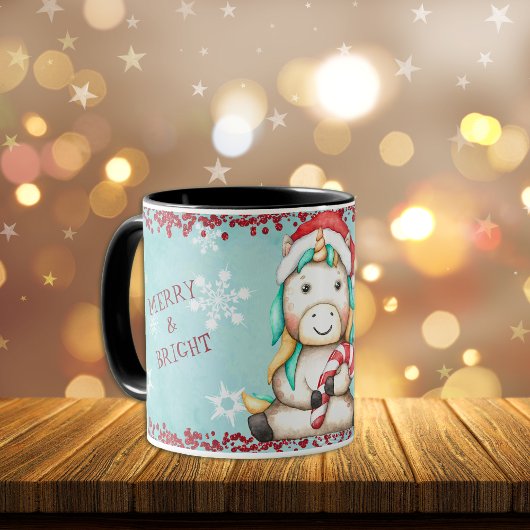 Joyeux Noël et brillant Unicorne Kids Mug