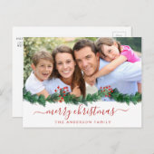 Joyeux Noël et Carte photo de script Garland (Devant / Derrière)