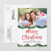 Joyeux Noël et Carte photo de script Garland (Devant / Derrière)
