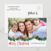 Joyeux Noël et Carte photo de script Garland (Devant / Derrière)