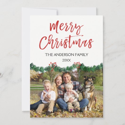 Joyeux Noël et Carte photo de script Garland (Devant)