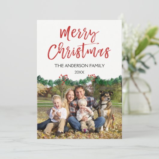 Joyeux Noël et Carte photo de script Garland (Debout devant)