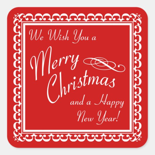Joyeux Noël et Joyeux Stickers rouges du Nouvel An (Devant)