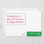 Joyeux Noël et Nouvel An Carte photo de voeux (Dos)