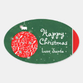 Joyeux Noël étincelant cadeau autocollant vert (Devant)