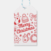 Joyeux Noël Étiquette Cadeau de Vacances Rouge et  (Devant)