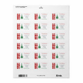 Joyeux Noël | Étiquette de adresse des pins (Feuille entière)