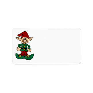 Joyeux Noël Étiquette de adresse mignonne elf