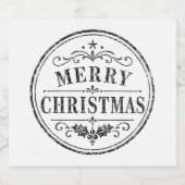 joyeux noël étiquette de bouteille de champagne vi (Étiquettes simples)