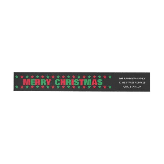Joyeux Noël - Étiquette de retour d'adresse longue (Individuel)