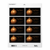 Joyeux Noël étiquette d'ornement d'or (Feuille entière)