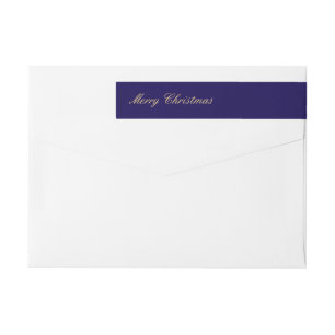 Joyeux Noël Étiquette enveloppante Bleu Marine
