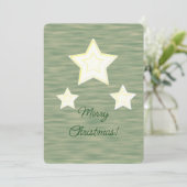 Joyeux Noël Etoiles Faux Wood Flat Carte de vacanc (Debout devant)