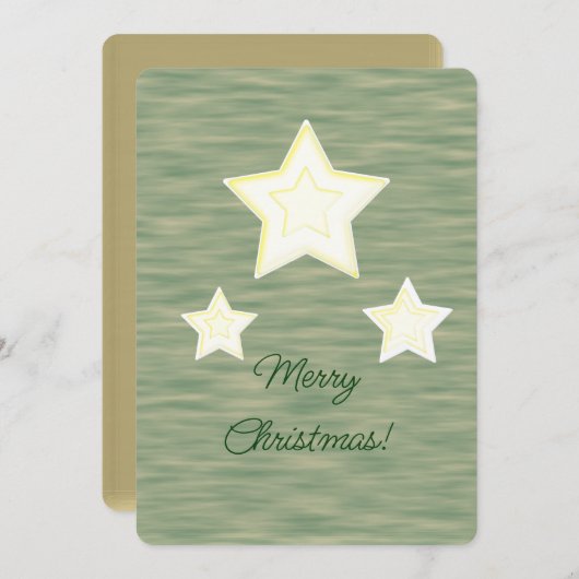 Joyeux Noël Etoiles Faux Wood Flat Carte de vacanc (Devant / Derrière)
