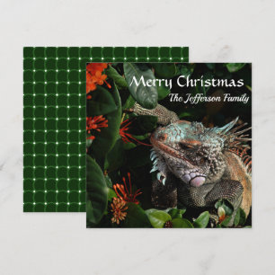 Joyeux Noël Famille Animaux Iguana Carte personnal