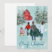 Joyeux Noël Famille Carte de voeux (Devant / Derrière)