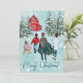 Joyeux Noël Famille Carte de voeux (Debout devant)