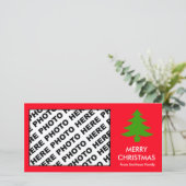 Joyeux Noël Famille Carte photo Arbre Rouge (Debout devant)