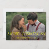 Joyeux Noël Famille Nom photo Carte de vacances (Devant)