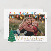 Joyeux Noël Famille Photo Carte de vacances (Devant / Derrière)