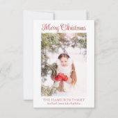 Joyeux Noël Famille Photo Carte de vacances (Devant)