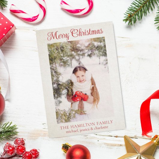 Joyeux Noël Famille Photo Carte de vacances