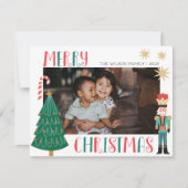 Joyeux Noël Famille Photo Carte de vacances (Devant)