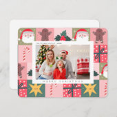 Joyeux Noël Famille Photo Carte de vacances (Devant / Derrière)