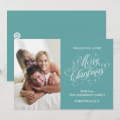 Joyeux Noël Famille Photo Carte de vacances en Tur (Devant / Derrière)