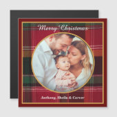 Joyeux Noël Famille Photo Carte magnétique (Devant / Derrière)
