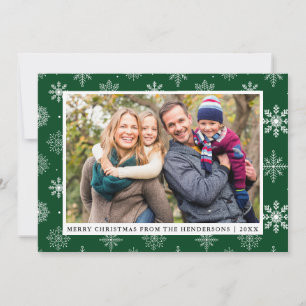 Joyeux Noël Famille Photo Flocs de neige Carte Ver