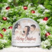 Joyeux Noël Famille Photo Rose Gold Script (Noël)