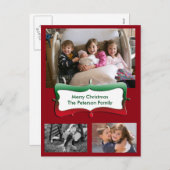 Joyeux Noël Famille Photos Carte postale (Devant / Derrière)