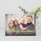 Joyeux Noël Faux Gold Foil Cartes photos (Debout devant)