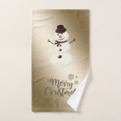 Joyeux Noël Faux Gold Parties scintillant, Snowman (Serviette à main)
