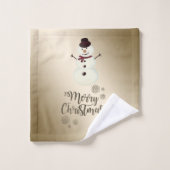 Joyeux Noël Faux Gold Parties scintillant, Snowman (Gant de toilette)