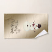 Joyeux Noël Faux Gold Parties scintillant, Snowman (Serviette à main)