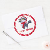 Joyeux Noël félin autocollant (Enveloppe)