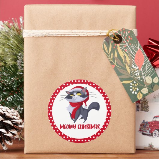 Joyeux Noël félin autocollant (vacances)