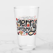 Joyeux Noël Festif Verre de pinte de vacances (Devant)
